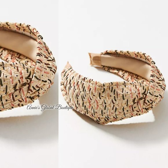 RARE NWT ANTHROPOLOGIE Zig-Zag Textured Woven Knotted Headband - Picture 4 of 16